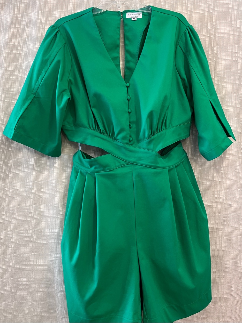 Make Offer! J. Brooks Larina Open Back Romper Resortwear Summer Flirty Fit - Picture 3 of 16